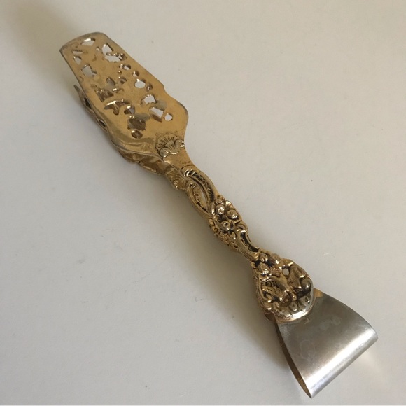 Antique Gold Plated Bird Claws Cake Tongs - Picture 5 of 10